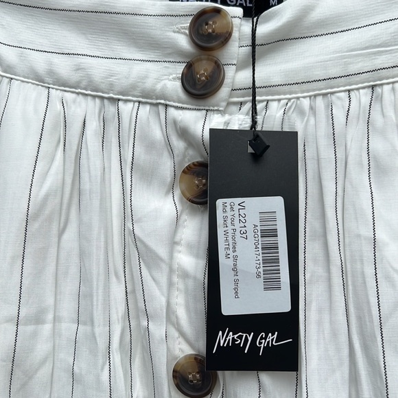 NWT Nasty Gal “Get Your Priorities Straight Striped Midi Skirt High Waist - Picture 5 of 15